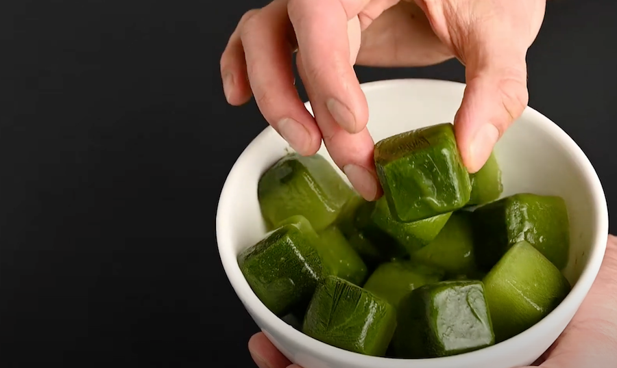 How to Make Matcha Ice Cubes